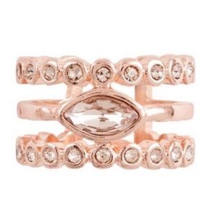 NEW Luv AJ Marquise Diamond Disc Ring - Rose Gold